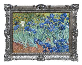 STAMPA IRIS VAN GOGH IN CORNICE BAROCCA CM 86X67