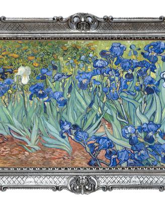 STAMPA IRIS VAN GOGH IN CORNICE BAROCCA CM 86X67