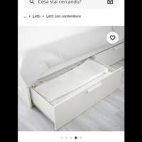 Letto singolo con cassettoni