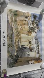 Coppia poster vintage Capri e Anacapri anni 80