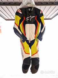 Tuta Alpinestars Motegi V2 rosso-giallo fluo