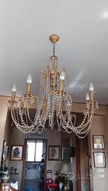 Lampadari oro e cristallo a 8 bracci