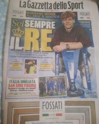 La Gazzetta dello Sport: Jannik Sinner 17/11/2025