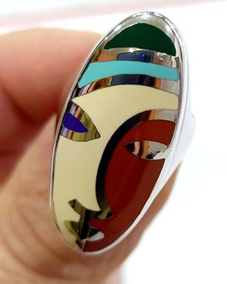 Anello Modigliani a smalto