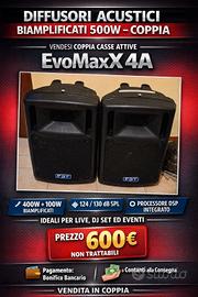 coppia Casse attive 500 watt