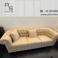 Divano Poltrona Chester pelle tessuto chesterfield