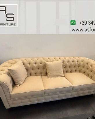 Divano Poltrona Chester pelle tessuto chesterfield