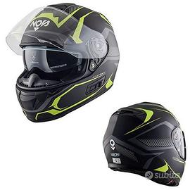 CASCO INTEGRALE MOTO NOS NS7F NERO GIALLO OPACO FI