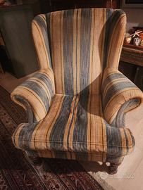 poltrona velluto a righe