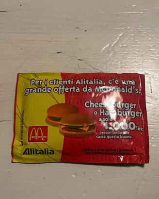 Salviettina umidificata Alitalia Mc Donald's