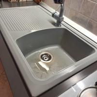 Lavabo Telma in pvc 86 x 50 grigio con miscelatore