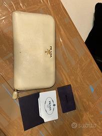 Portafoglio Prada donna 1M0506 cera saffiano metal