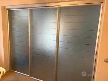 Parete Divisoria Sistema in  Vetro Satinato 3 Ante