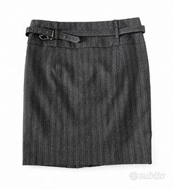 Gonna Zara Basic gessata grigia taglia S