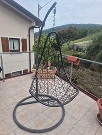 poltrona in vimini sospesa