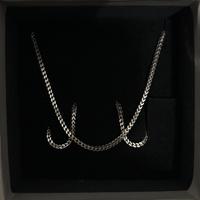 collana gentleman argento rodiato  