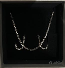 collana gentleman argento rodiato  