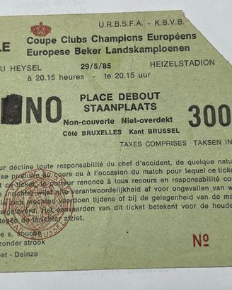 Biglietto originale finale coppa  Europa 1985