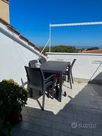 Set Tavolo e Sedie in Rattan Antracite