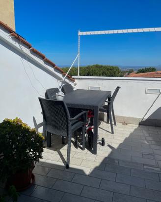 Set Tavolo e Sedie in Rattan Antracite