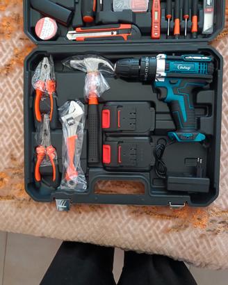 kit trapano avvitatore con attrezzi 