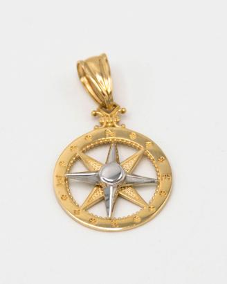 Ciondolo Rosa dei venti oro giallo bianco 9kt S.19