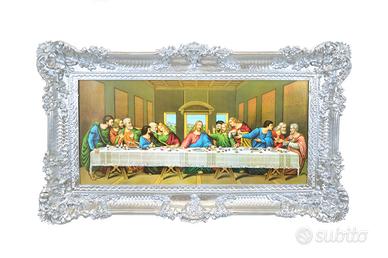 STAMPA ULTIMA CENA LEONARDO CORNICE BAROCCA 96X56