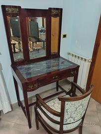 Consolle trucco vintage con sedia 
