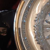 antipatiera  4 scomparti cristallo -acciaio e oro