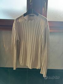 Maglione panna a coste