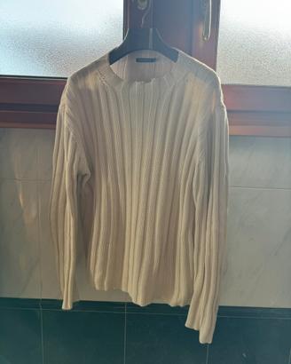 Maglione panna a coste