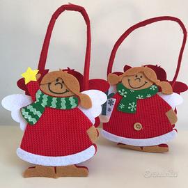 2 cestini natalizi, in feltro