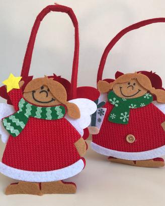 2 cestini natalizi, in feltro