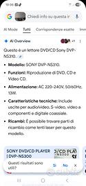 lettore cd dvd e audio  sony