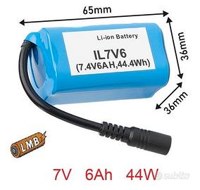 Pacco Batteria 7V 6Ah Litio per EBike