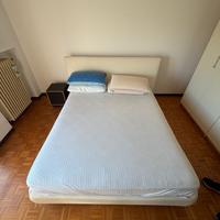 Letto contenitore similpelle bianco + materasso