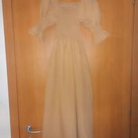 VESTITO BEIJE LUNGO A MANICHE CORTE 