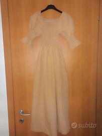 VESTITO BEIJE LUNGO A MANICHE CORTE 