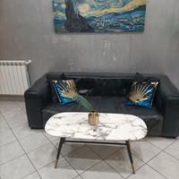 Divano nero vera pelle  maison di monde