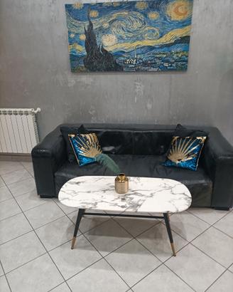 Divano nero vera pelle  maison di monde