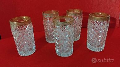 Set 6 Bicchieri Vintage in Cristallo Intagliato co