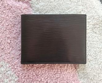 Portafoglio in pelle da uomo marrone testa di moro