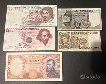 Lotto banconote Repubblica Italiana in Fds