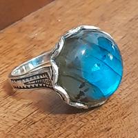 anello donna argento 925 berbero labradorite blu