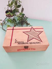 Cassetta in legno pubblicitaria Negronetto Negroni