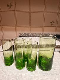 Set di 5 bicchieri piu caraffa vintage