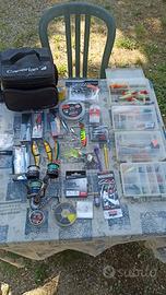 attrezzature da pesca  + valigietta e organizer 