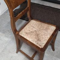 nr 4 Sedie in legno con seduta impagliata