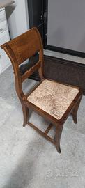 nr 4 Sedie in legno con seduta impagliata