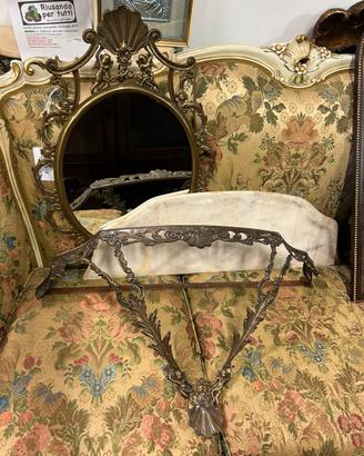 Consolle in ottone con specchio